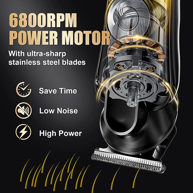 Alt view image 3 of 6 - 6-in-1 Hair Clipper Beard Trimmer for Men, IPX6 Waterproof Electric Shaver