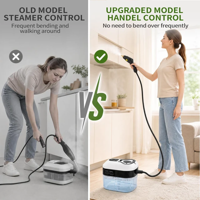 Alt view image 2 of 6 - Steam Cleaner with Handle Control, 1.8L Tank Pressurized Steamer for Home
