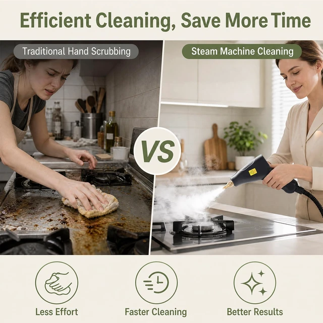 Alt view image 5 of 6 - Steam Cleaner with Handle Control, 1.8L Tank Pressurized Steamer for Home