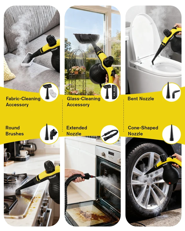 Alt view image 5 of 7 - Handheld Steam Cleaner, 221°F Steamer with Safety Lock