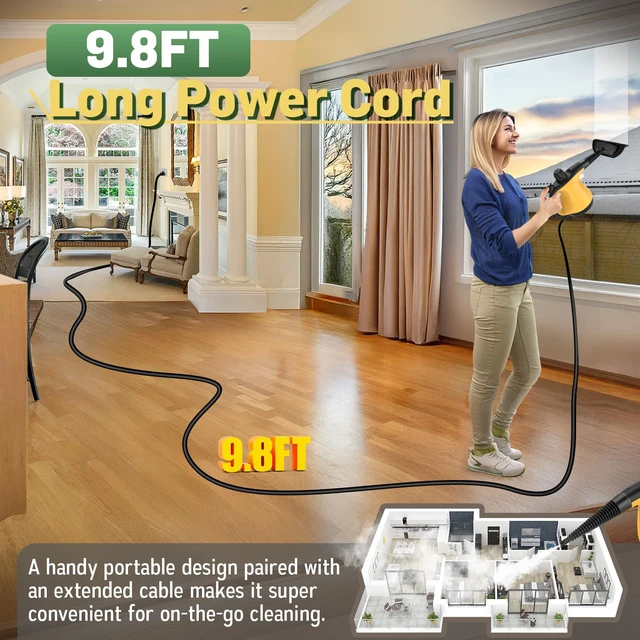 Alt view image 5 of 6 - Handheld Pressurized Steam Cleaner for Home with 11Pcs Accessories, Heating & Chemical-Free Steamer for Cleaning, Multi-Surface Steam Cleaner for Car|Furniture|Floor|Tile|Grout|More