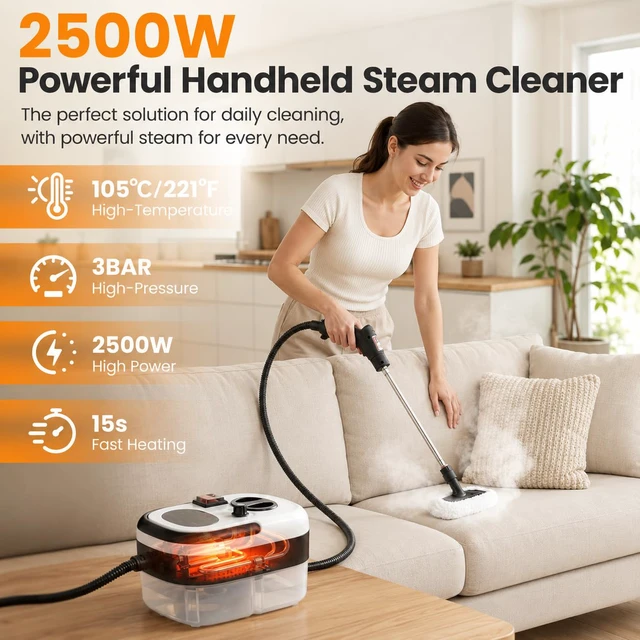 Alt view image 2 of 6 - Handheld Steam Cleaner High Pressure Steamer for Cleanning