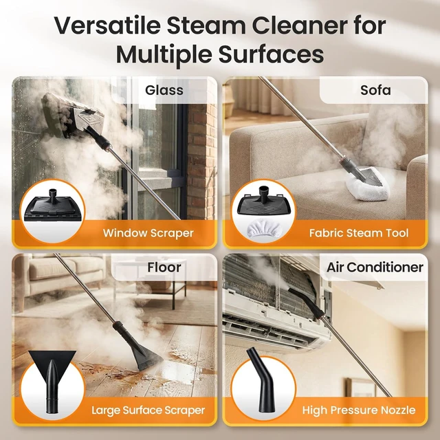 Alt view image 6 of 6 - Handheld Steam Cleaner High Pressure Steamer for Cleanning