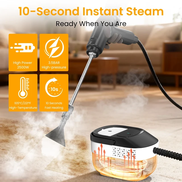 Alt view image 2 of 7 - Granarbol Steam Cleaner, 1600ML Handheld Steamer for Home Car Cleaning