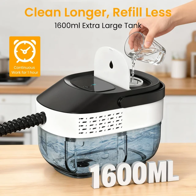 Alt view image 3 of 7 - Granarbol Steam Cleaner, 1600ML Handheld Steamer for Home Car Cleaning