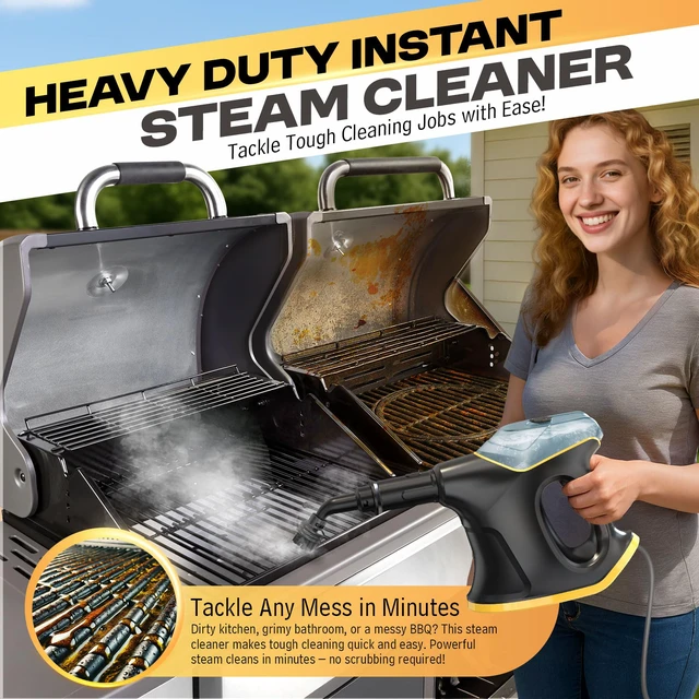 Alt view image 5 of 7 - Handheld Steamers for Cleaning, 1300W High Pressure Steam Cleaner for Home and Car, 10s Fast Heat-up, Multi-Purpose Steamer with 9pcs Accessories for Grout, Tile, Couch, Kitchen (Black)
