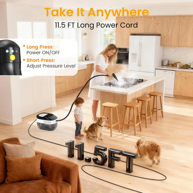 Alt view image 7 of 7 - Granarbol Steam Cleaner, 1600ML Handheld Steamer for Home Car Cleaning