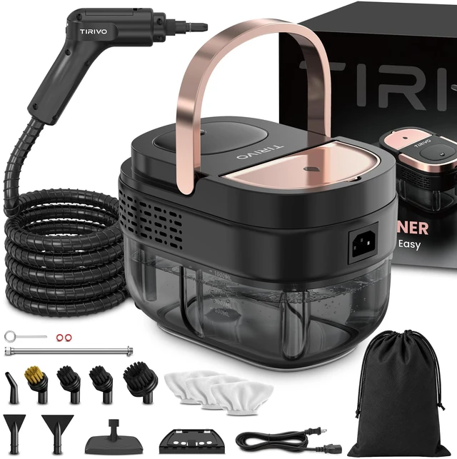 Main image of Handheld Steam Cleaner for Home, Pink Portable Steamer for Cleaning