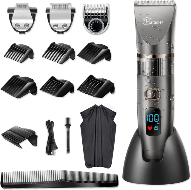 Main image of Hatteker Beard Trimmer for Men Professional Hair Clipper Hair Trimmer Shaver Haircut Detail Cutting Kit for Men Cordless Waterproof