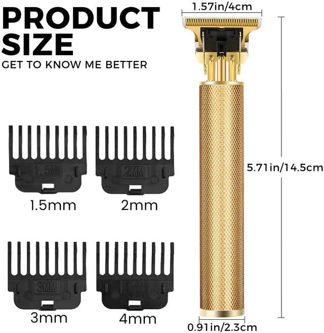 Alt view image 7 of 7 - candyfouse Premium Cordless Beard and Hair Trimmer for Men, Professional T-Blade Zero Gapped Rechargeable Grooming Kit, 4 Adjustable Limit Combs, Ideal Gift for Him
