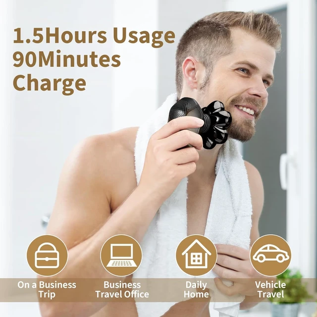 Alt view image 6 of 7 - SHPAVVER Head Shavers for Bald Men: 5-in-1 Upgraded Electric Razor - IPX7 Waterproof Shaving Grooming Kit for Balder - Turbo Speed & Precision Blades Valentine's Day (Ink Black)