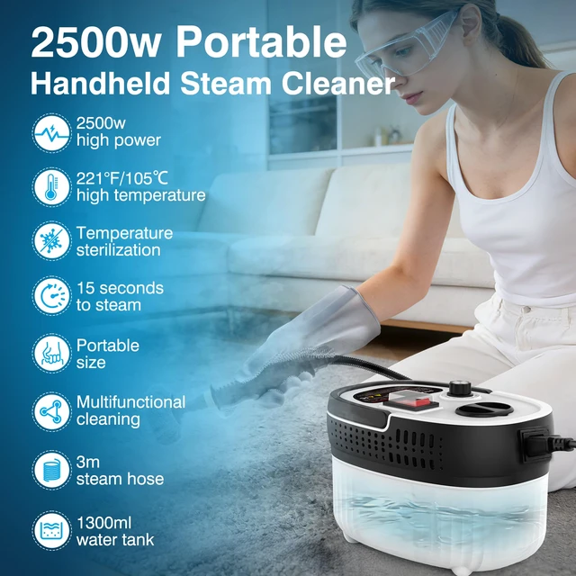 Alt view image 2 of 7 - Steam Cleaner with 15-in-1 Kit, Portable Steam Cleaner for Home & Car