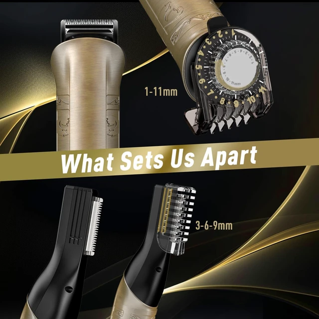 Alt view image 6 of 7 - Solati Beard Trimmer for Men Professional Hair Clippers Kit with Zero Gapped Electric Waterproof Razor Shaver Set for Mustache Body Nose Ear Hair Facial Back Adjustable Precision Grooming Kit (Gold)