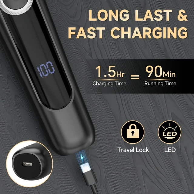 Alt view image 4 of 7 - Beard Trimmer for Men, 5-in-1 Waterproof Electric Razor, Black