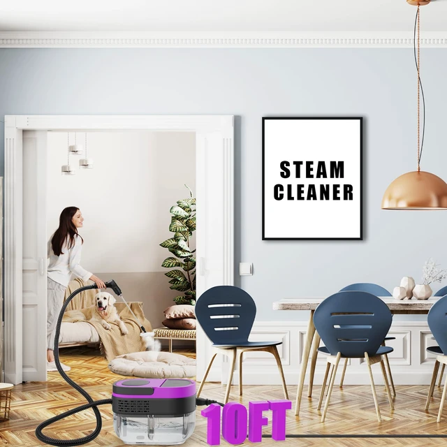 Alt view image 5 of 6 - Steam Cleaner 2500W Handheld Steamer with 1.6L Tank, 3 Steam Levels, Portable Steam Cleaning Machine for Home, Car Detailing, Furniture, Bed Bugs & Grout Purple