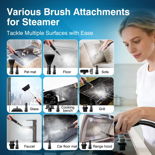 Alt view image 6 of 7 - Steam Cleaner with 15-in-1 Kit, Portable Steam Cleaner for Home & Car