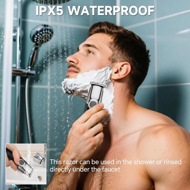 Alt view image 5 of 7 - Beard Trimmer for Men, 5-in-1 Waterproof Electric Razor, Black
