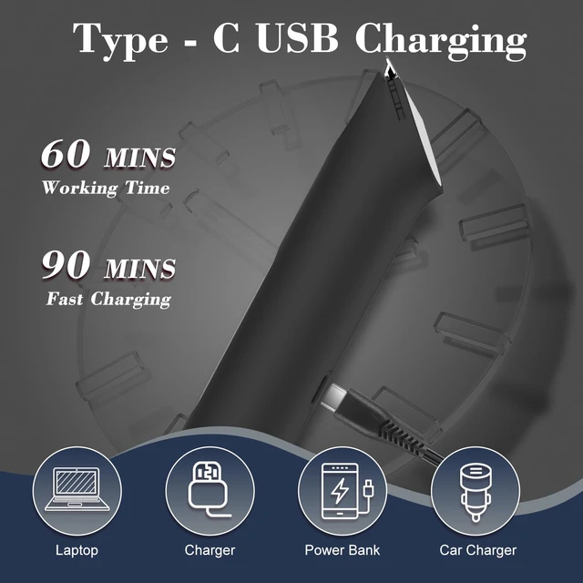 Alt view image 5 of 7 - Hatteker 4 in 1 Multifunctional Dual - Head Body Hair Trimmer for Men, IPX7 Waterproof Groin & Body Hair Groomer, Rechargeable Body Electric Shaver Razor