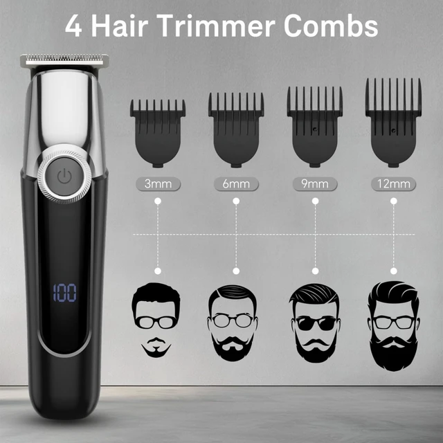 Alt view image 6 of 7 - Beard Trimmer for Men, 5-in-1 Waterproof Electric Razor, Black