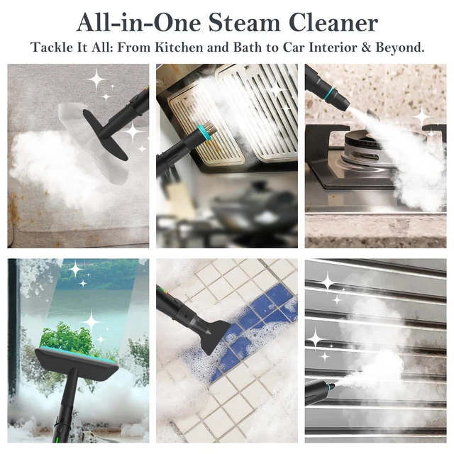 Alt view image 7 of 7 - Steam Cleaner, 3-Level Adjustable Handle, 15s Heat-Up, Steamer for Cleaning With 1.8L Large Tank, Dry Burn Protection, Handheld Steam Cleaner for Home, Bathroom, Tile, Grout,Car with 12pcs Accessories