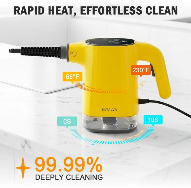 Alt view image 5 of 7 - Handheld Steam Cleaner for Home with LED Display, 15-Pcs Set