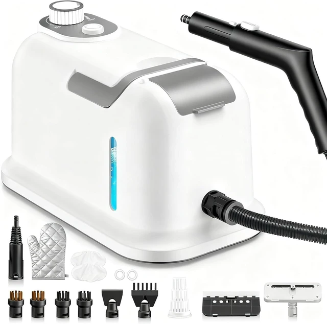 Main image of Steam Cleaner, 2500W High Pressure Steam Cleaner with 15PCS Accessories, 10s Heat-Up & 6-Level Adjustable, Handheld Steam Cleaner for Home, Car, Furniture, Small Areas, Carpets, Floor Cleaning (White)