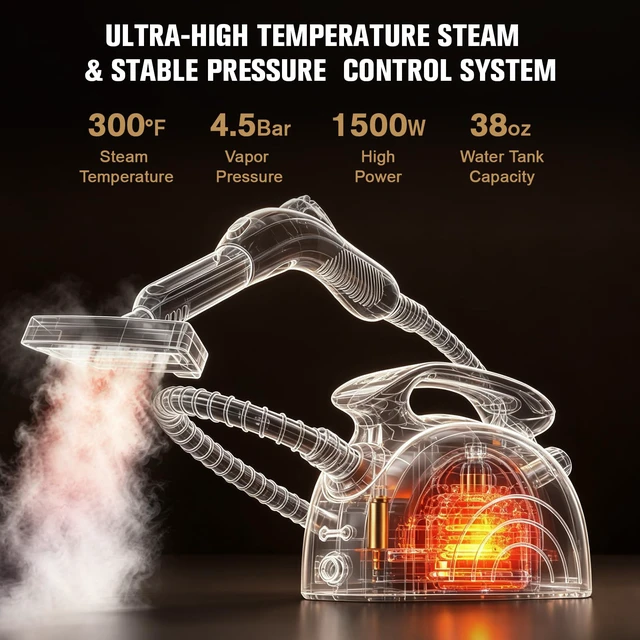 Alt view image 3 of 7 - Waitbird 4.5 Bar 300°F Steam Cleaner for Bathroom, Kitchen, Floor & Grout