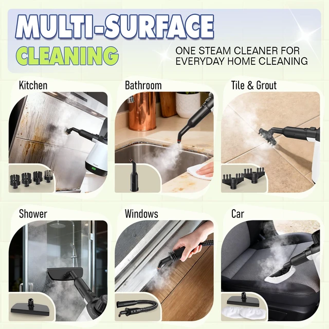 Alt view image 3 of 7 - Handheld Steam Cleaner, Steamer for Cleaning with 13 Accessories