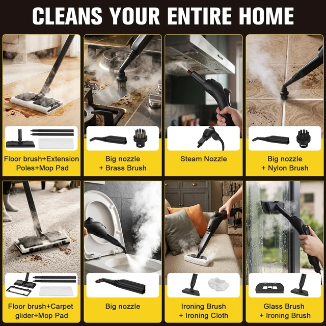 Alt view image 4 of 7 - Waitbird 4.5 Bar 300°F Steam Cleaner for Bathroom, Kitchen, Floor & Grout