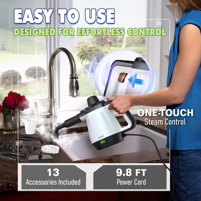 Alt view image 4 of 7 - Handheld Steam Cleaner, Steamer for Cleaning with 13 Accessories