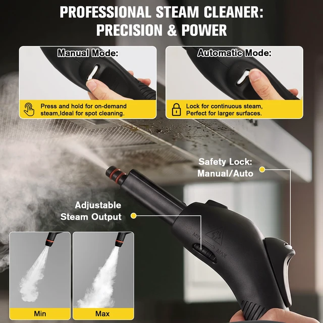 Alt view image 5 of 7 - Waitbird 4.5 Bar 300°F Steam Cleaner for Bathroom, Kitchen, Floor & Grout