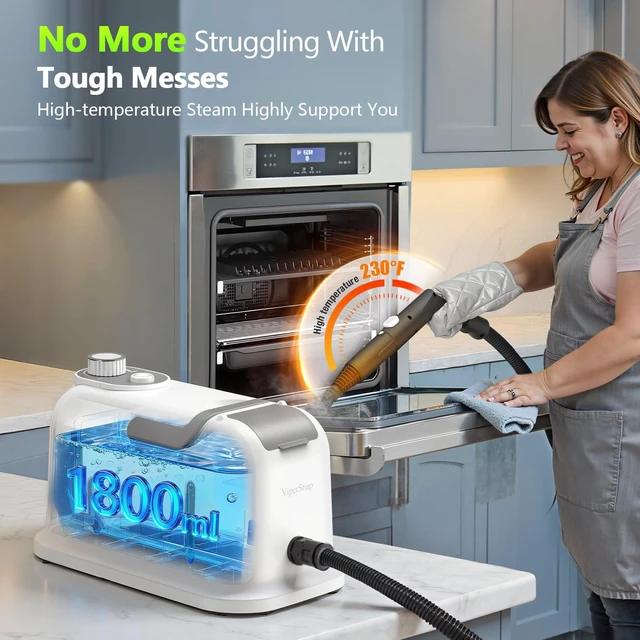Alt view image 4 of 6 - Steam Cleaner, 2500W High Pressure Steam Cleaner with 15PCS Accessories, 10s Heat-Up & 6-Level Adjustable, Handheld Steam Cleaner for Home, Car, Furniture, Small Areas, Carpets, Floor Cleaning (White)