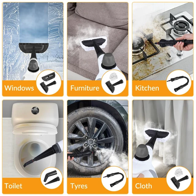 Alt view image 2 of 7 - Handheld Steam Cleaner, Pressurized Hot Steam with 12 Accessories for Home