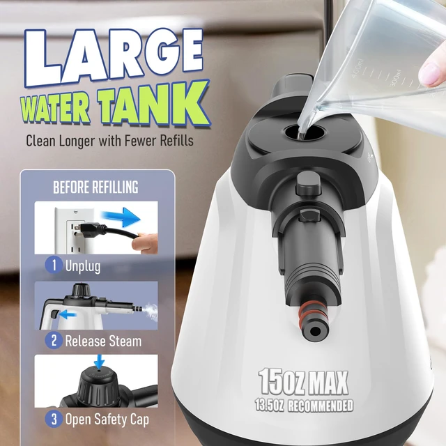 Alt view image 6 of 7 - Handheld Steam Cleaner, Steamer for Cleaning with 13 Accessories