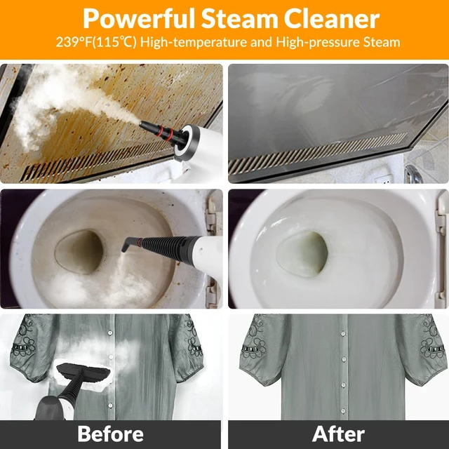 Alt view image 3 of 7 - Handheld Steam Cleaner, Pressurized Hot Steam with 12 Accessories for Home