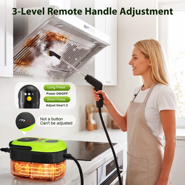 Alt view image 3 of 7 - Steam Cleaner for Home Cleaning: 3-Level Control Portable Handheld Steamer