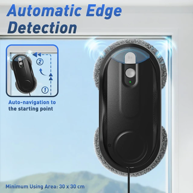 Alt view image 5 of 6 - KKI Window Cleaning Robot with Dual Spray for High-Rise Windows,Black