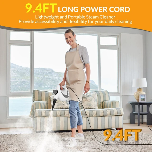Alt view image 7 of 7 - Handheld Steam Cleaner, Pressurized Hot Steam with 12 Accessories for Home