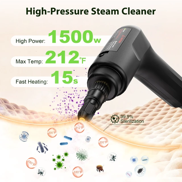 Alt view image 6 of 7 - Steam Cleaner for Home Cleaning: 3-Level Control Portable Handheld Steamer
