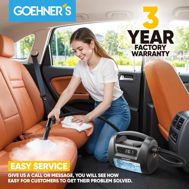 Alt view image 6 of 7 - 2026 Upgraded Handheld Steam Cleaner for Home, 30s Heats 230°F/3.5Bar High Pressure Hand held Steam Cleaner for Car Detailing with 13ft Cord, Steamer for Cleaning Grout