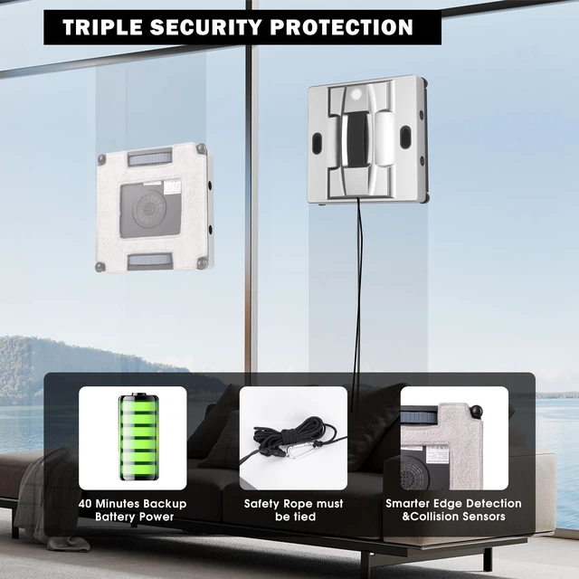 Alt view image 4 of 6 - K1 Window Cleaning Robot for Vertical Glass