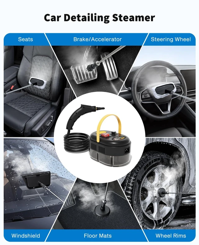 Alt view image 7 of 7 - Steam Cleaner, 15s Heat Up, 6 Level Adjustment with 18 Accessories, 1500W