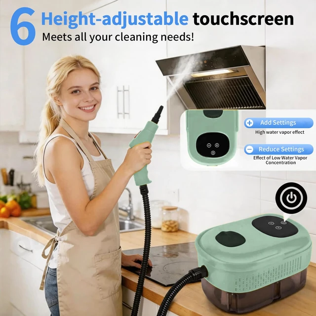 Alt view image 7 of 7 - Steam Cleaner,15s Heat-Up,1.1L Tank,6-Level Adjustable Handle,2500W Steamer for Cleaning,Portable Steamer for Home with 13PCS Accessories, High-pressure steamer for Home,Car,Dirt,Grease,Grout,Couch