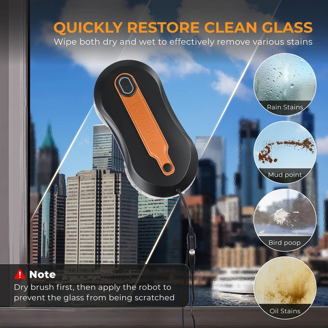 Alt view image 5 of 7 - FRUITEAM Automatic Window Cleaner Robot with Dual Direction Auto-Spray