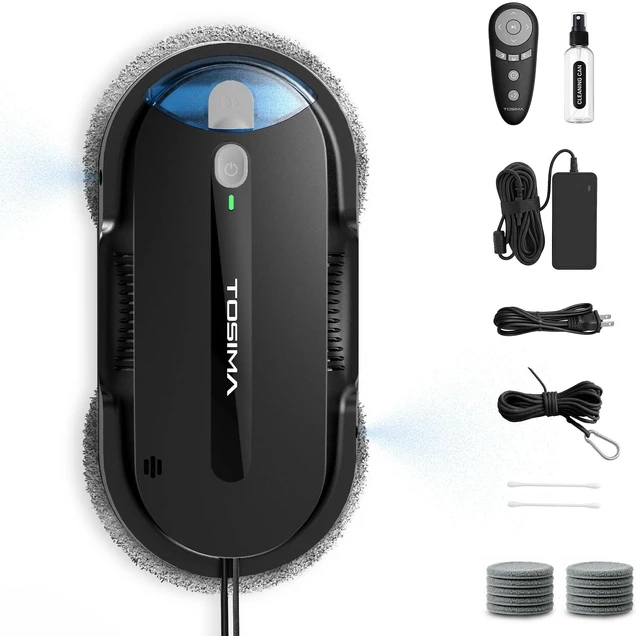 Main image of Tosima X1 Window Cleaning Robot Dual-Nozzle Ultrasonic Water Atomization, 85ml Visible Water Tank, Automatic Window Cleaner for Large & Small Windows