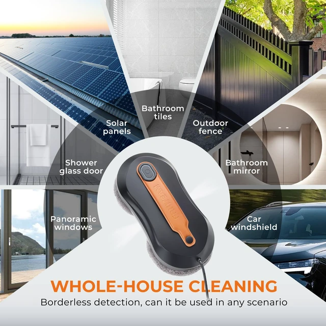 Alt view image 7 of 7 - FRUITEAM Automatic Window Cleaner Robot with Dual Direction Auto-Spray