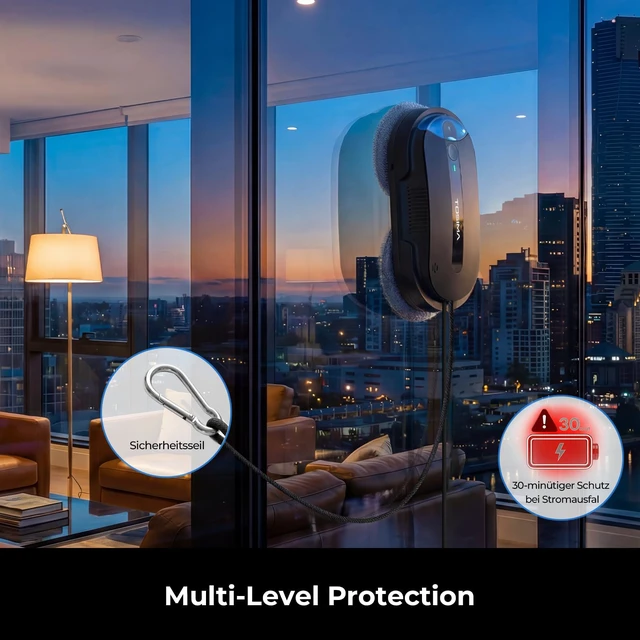Alt view image 7 of 7 - Tosima X1 Window Cleaning Robot Dual-Nozzle Ultrasonic Water Atomization, 85ml Visible Water Tank, Automatic Window Cleaner for Large & Small Windows