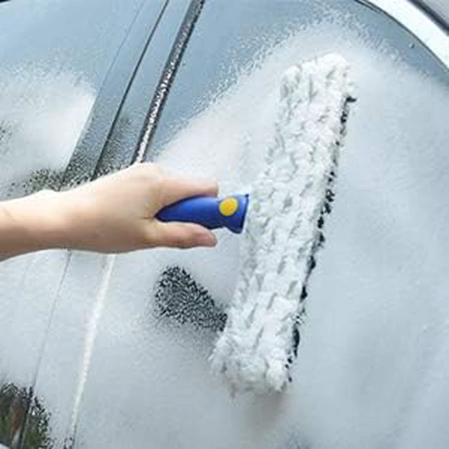 Alt view image 5 of 7 - Window Washing Kit with Extension Pole, 10" Squeegee & 11" Microfiber Scrubber Combi with Stainless Steel Pole, Window Cleaner for Car, Sliding Door,Shower Glass Door-Swivel Style-2 Pads