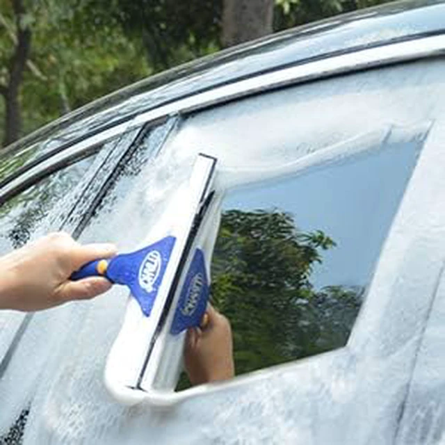 Alt view image 6 of 7 - Window Washing Kit with Extension Pole, 10" Squeegee & 11" Microfiber Scrubber Combi with Stainless Steel Pole, Window Cleaner for Car, Sliding Door,Shower Glass Door-Swivel Style-2 Pads