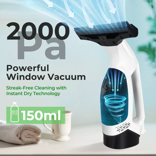 Alt view image 4 of 7 - FRUITEAM Window Vacuum Squeegee Cordless with 31.5" - 40" Extendable Pole